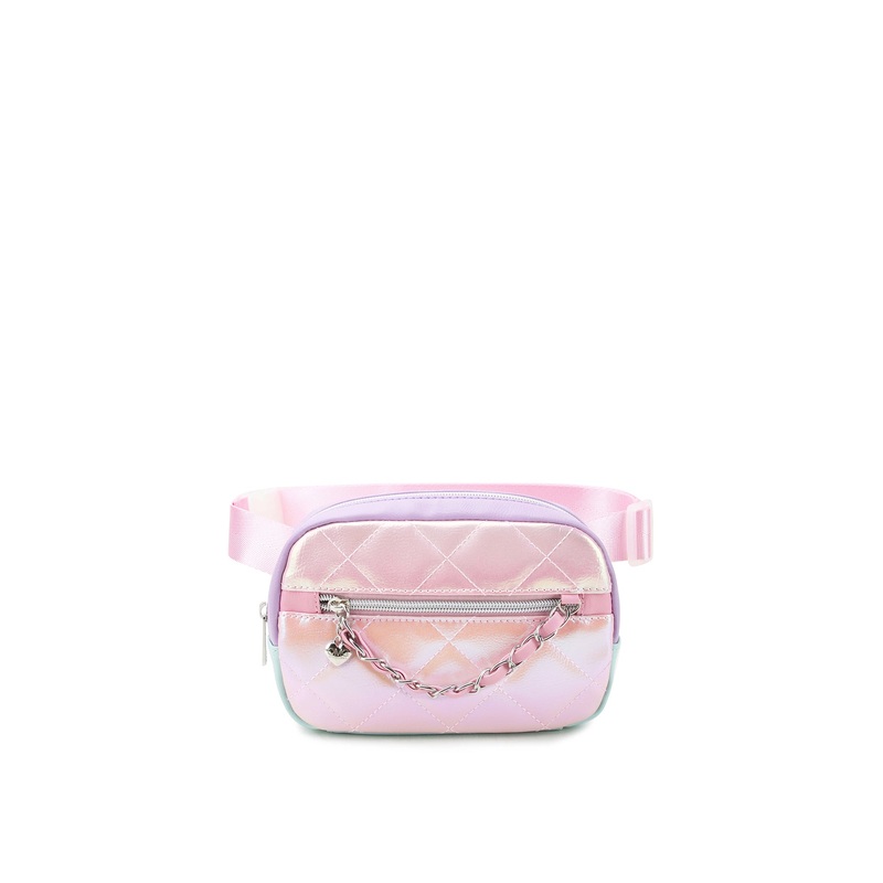 Quilted Chain Fanny Pack Holographic