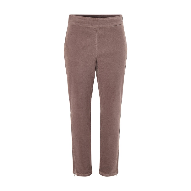 Slim Ankle Pant with Zip Beige