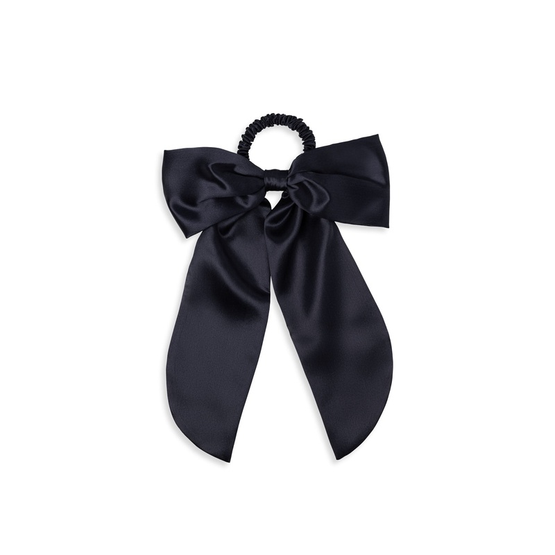 Slip Pure Silk Hair Bow Black