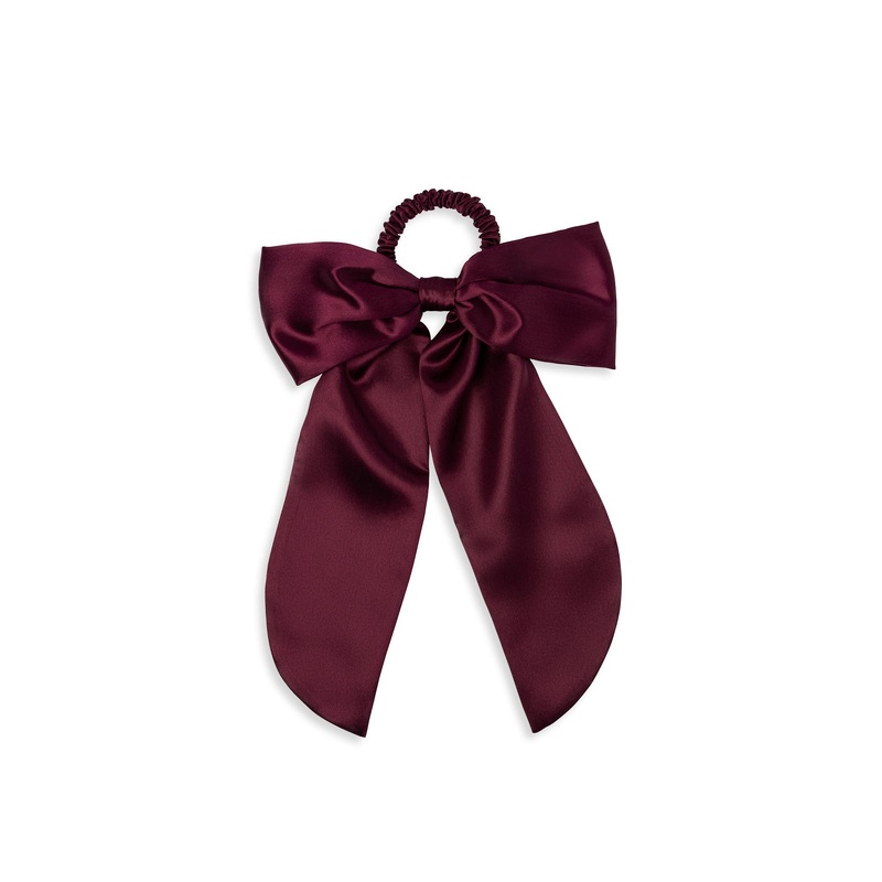 Slip Pure Silk Hair Bow Crimson