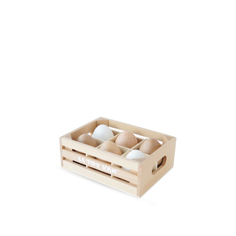 Wooden Food Crate Eggs Toy Set