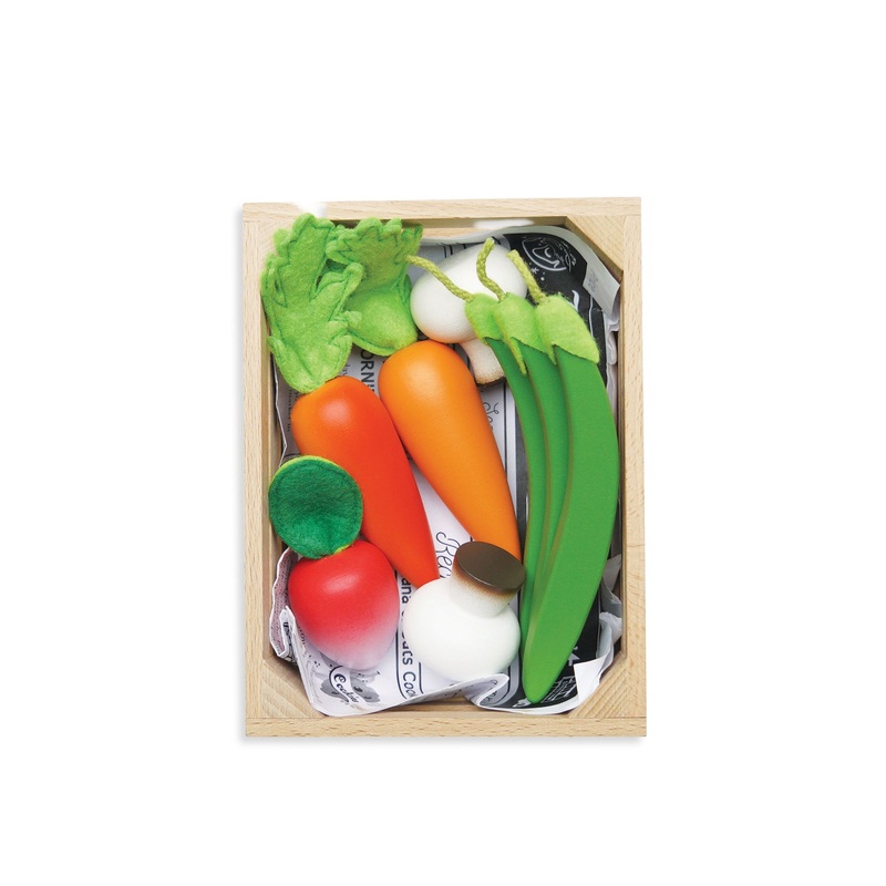 Wooden Food Crate Vegetables Toy Set