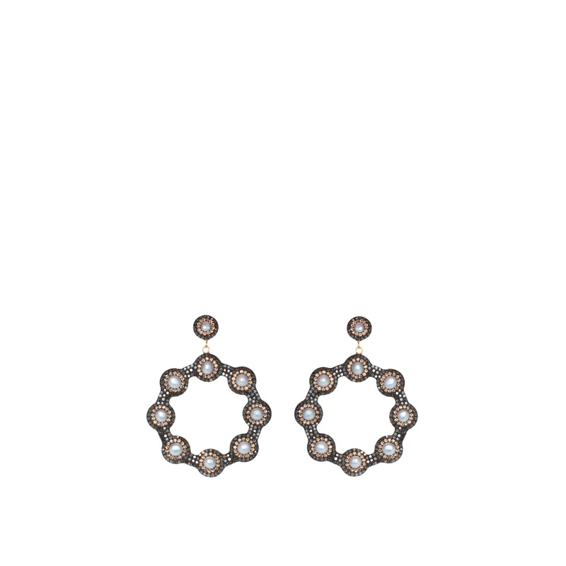 Baroque Pearl Hoop Earrings