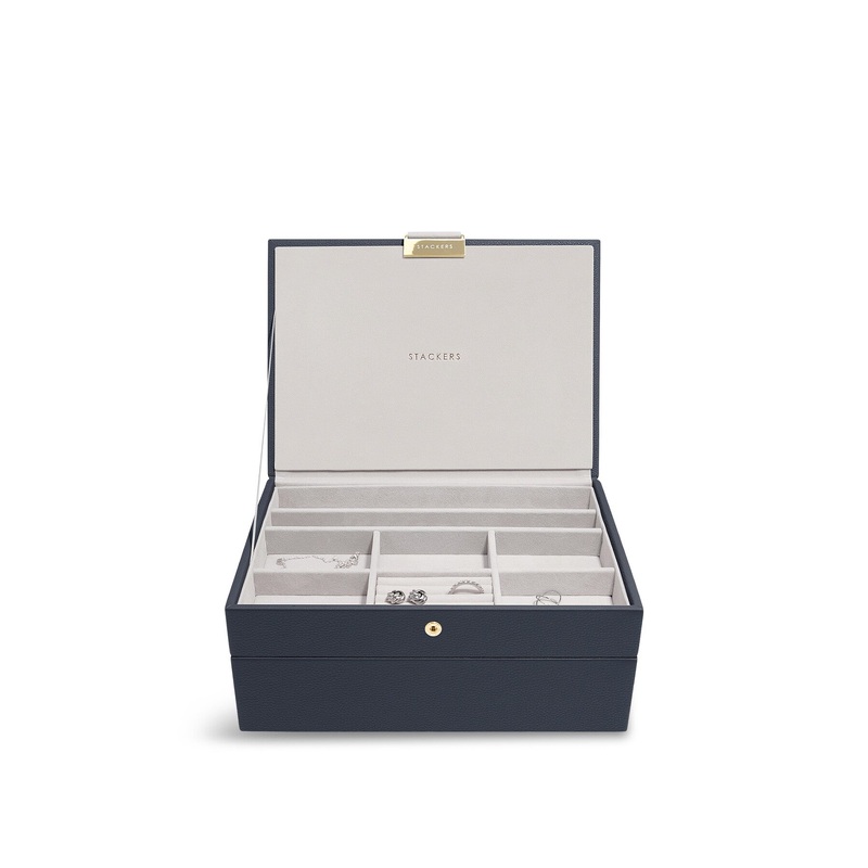 Classic Set of 2 Jewellery Box Navy