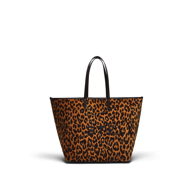 Eco Leopard Jacquard Fabric Tote Bag