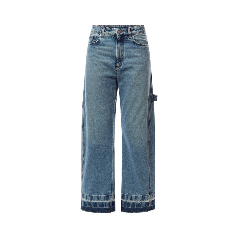 Vintage Wash Denim Banana Jeans