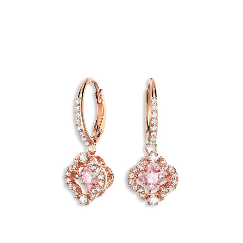 Sparkling Dance Clover Drop Earrings