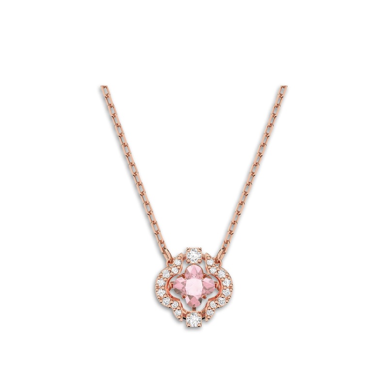 Sparkling Dance Clover Drop Necklace