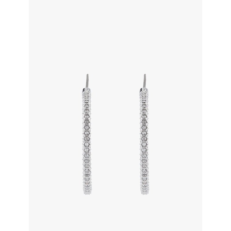 Stone Hooped Pierced Earrings