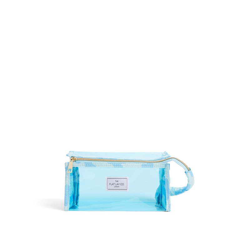 Makeup Jelly Box Bag In Blue Splash