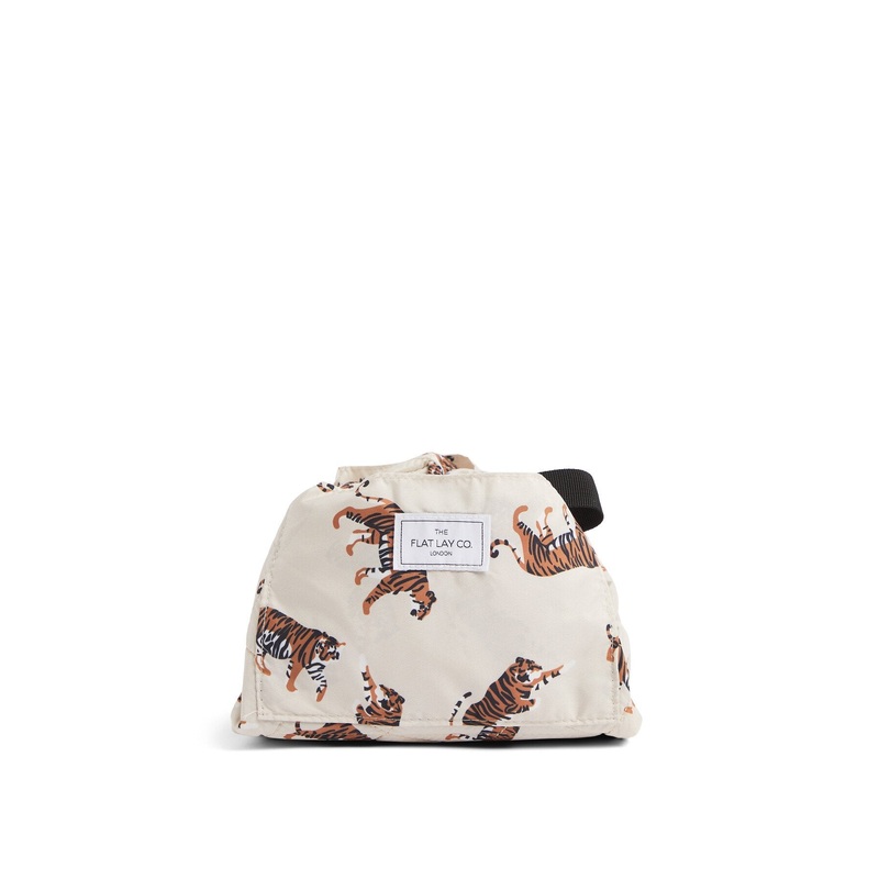 Open Flat Makeup Bag In Neutral Tigers