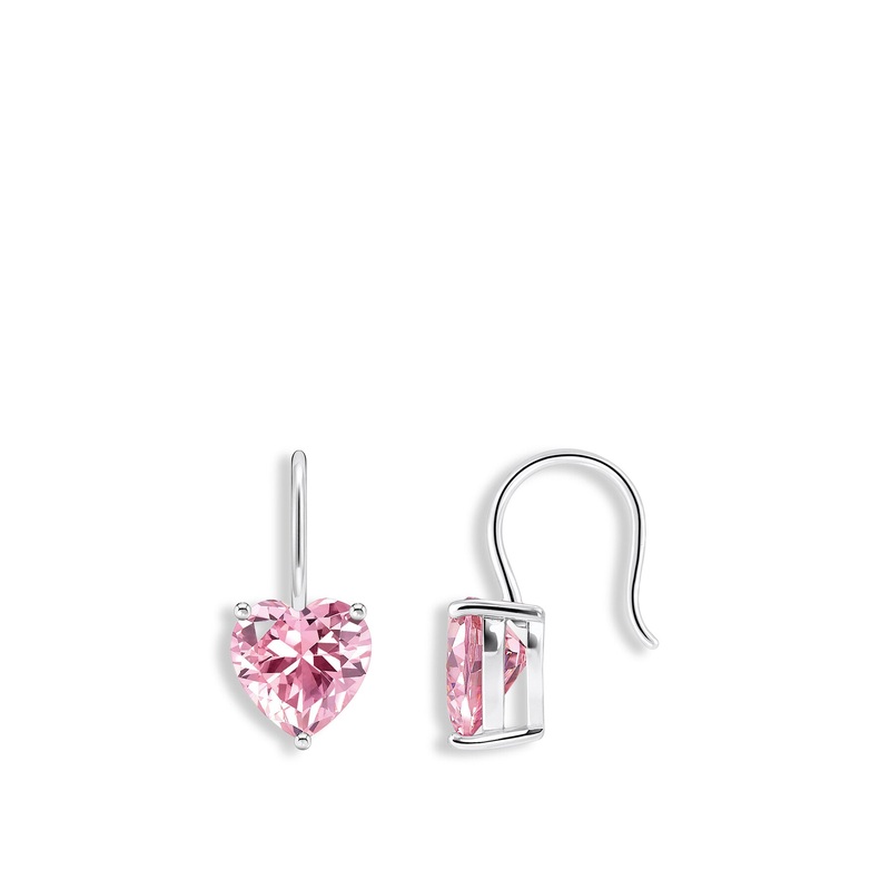 Heart Crystal Drop Earrings