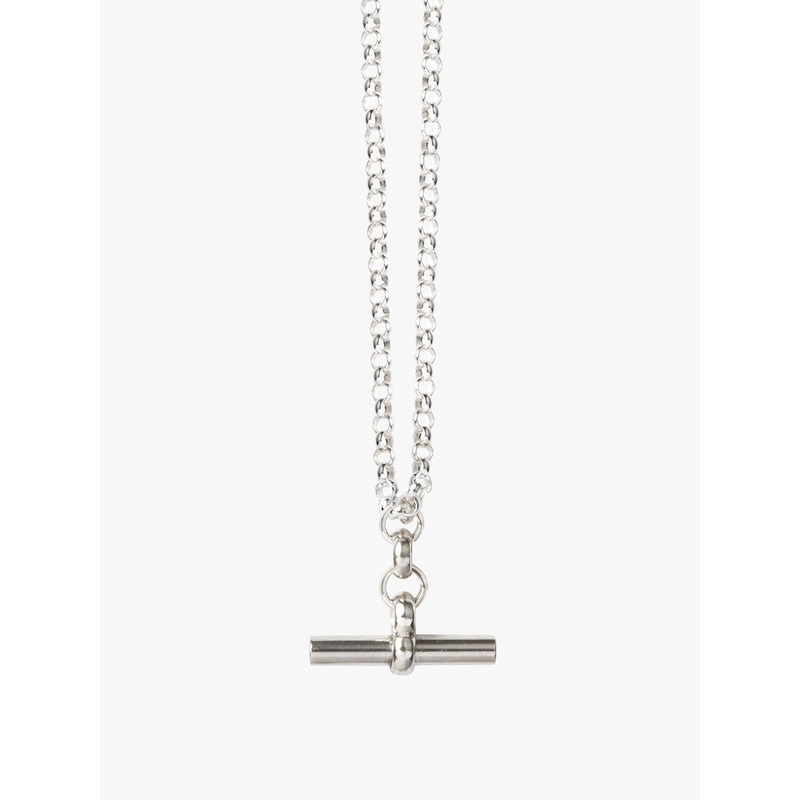 Medium Silver T-Bar on Belcher Chain Necklace
