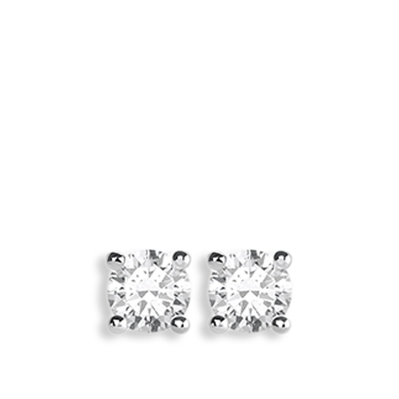 White Crystal Stud Earrings