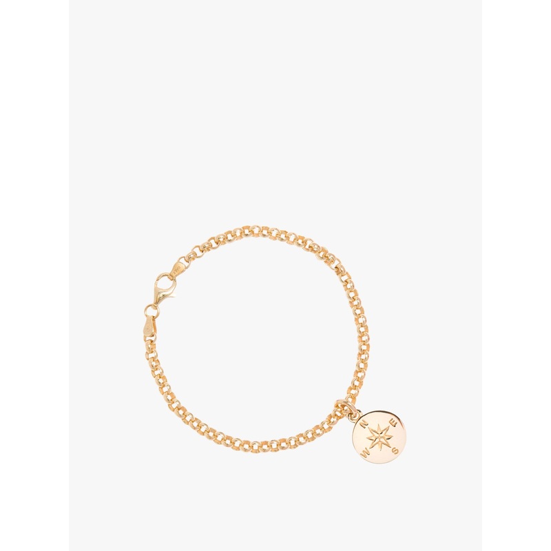 Gold Belcher Bracelet with Compass