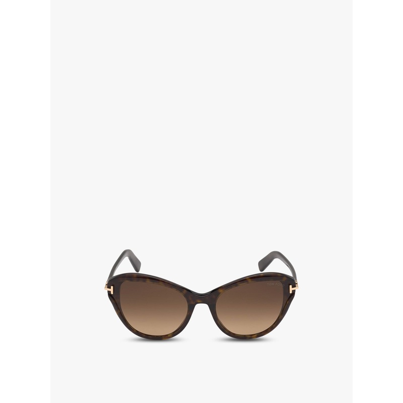 Leigh Cat Eye Acetate Sunglasses Dark HavanaGradient Brown