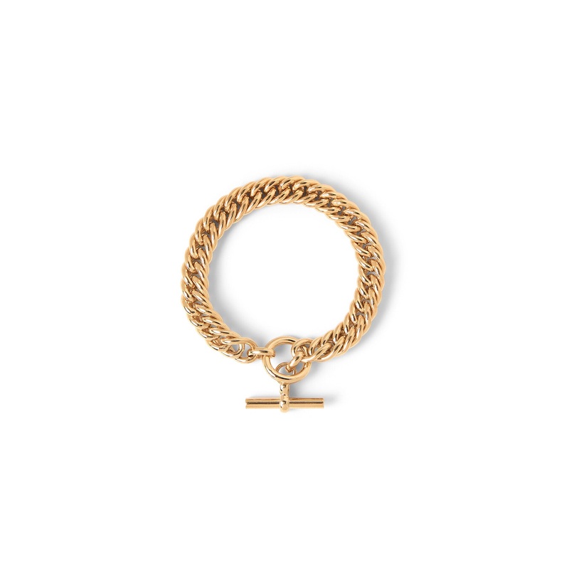 Slim Gold Curb Link Bracelet
