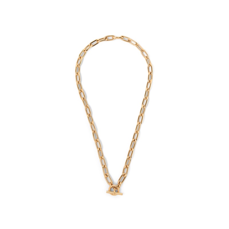 Small Gold Oval Chain Necklace