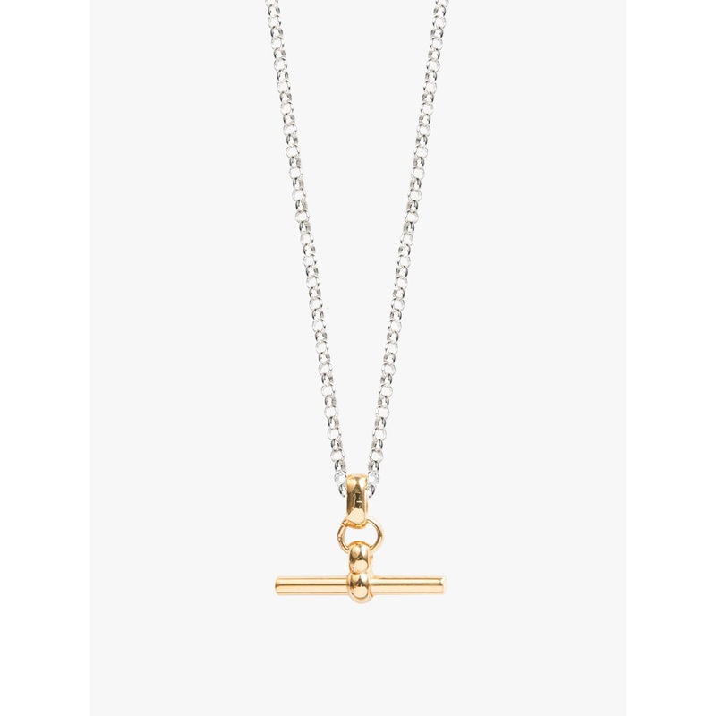 Two Tone T-Bar on Belcher Chain