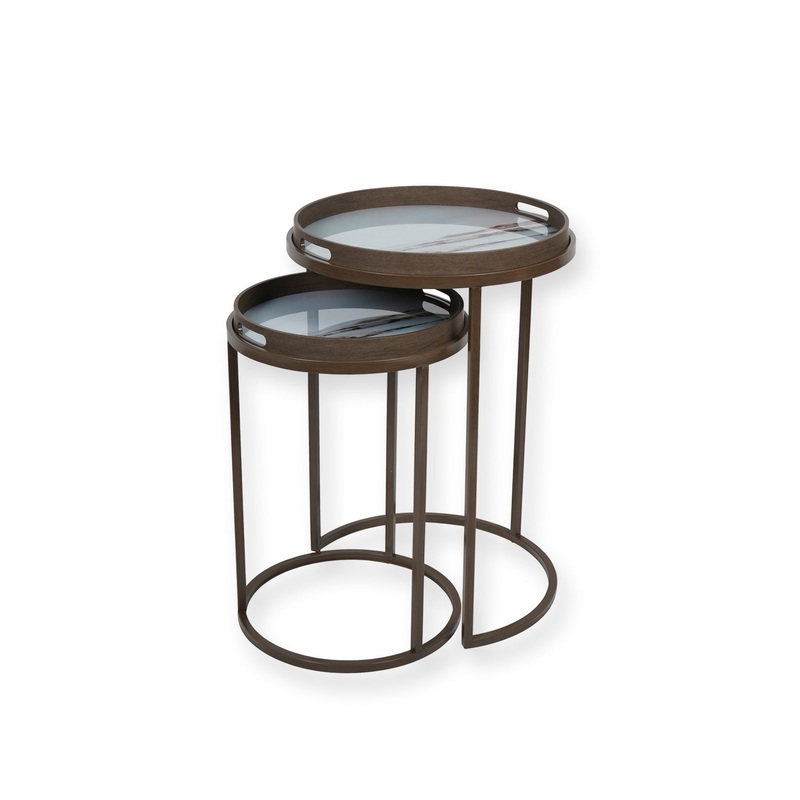 Blurred Seascape Side Tray Tables Multi