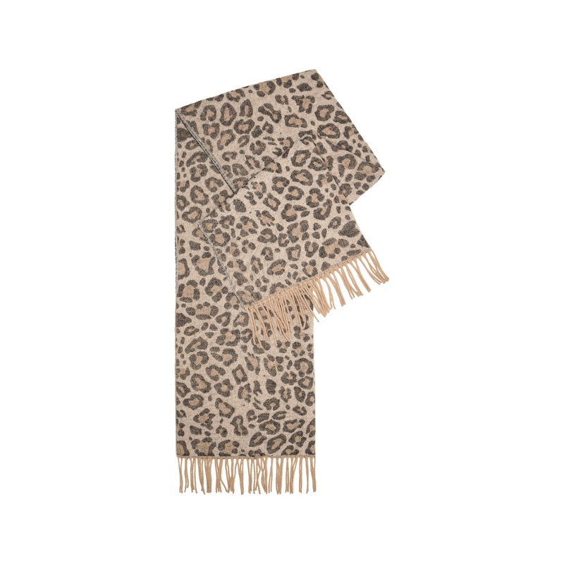 Jira Leopard Scarf Beige