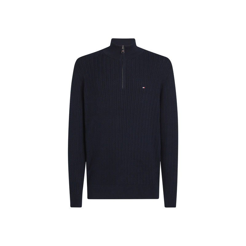 Herringbone Zip Mock Neck Sweater