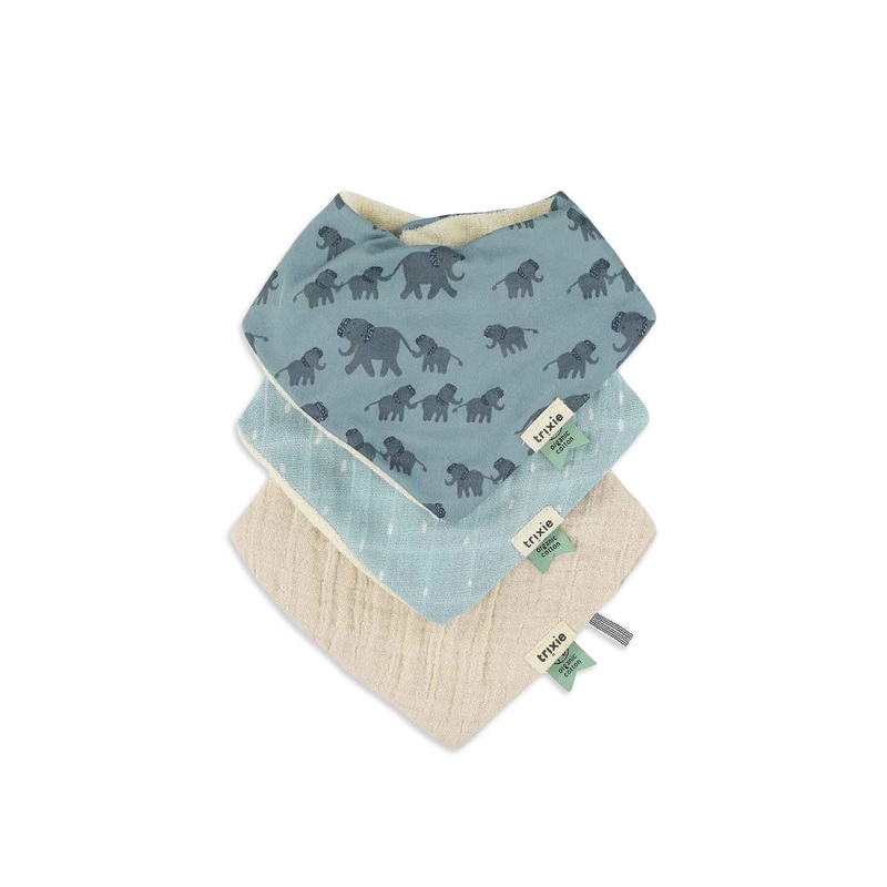 Bandana bib 3-pack mix - Enchanting Elephant