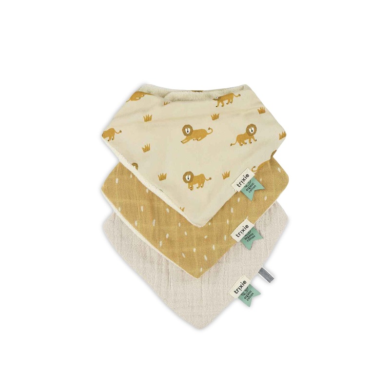 Bandana bib 3-pack mix - Lively Lion