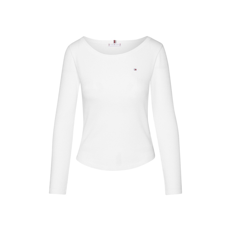 Boat Neck Slim Long Sleeve T-Shirt