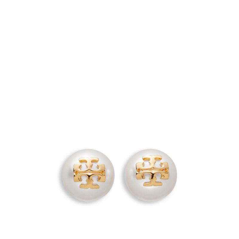 Pearl Logo Stud Earrings