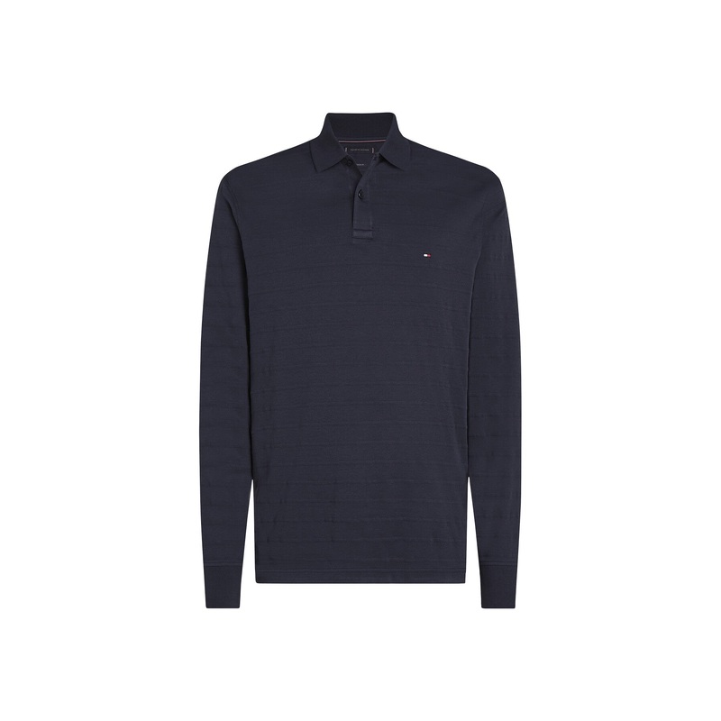 Regular Fit Jacquard Stripe Long Sleeve Polo