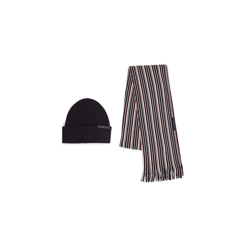 Striped Scarf and Beanie Gift Set