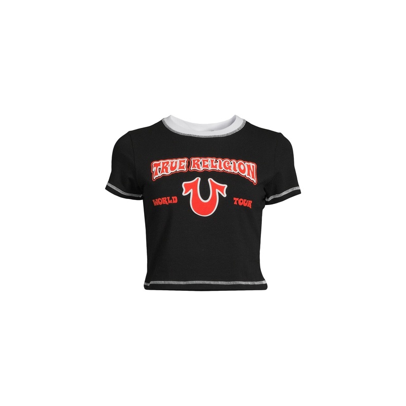 Contrast Stitch Cropped T-Shirt