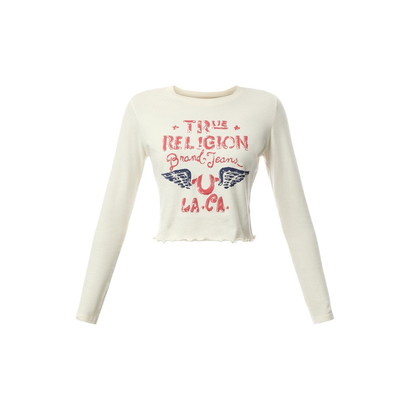 Distressed Wing HS Baby Tee WithLettuce Hem