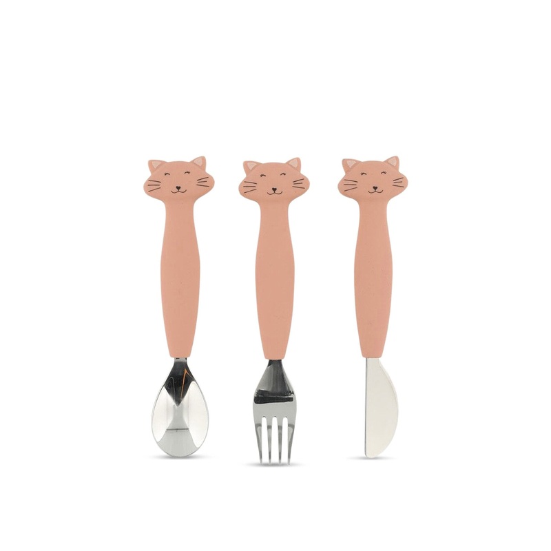 Mrs Cat Silicone Cutlery Set 3 pack
