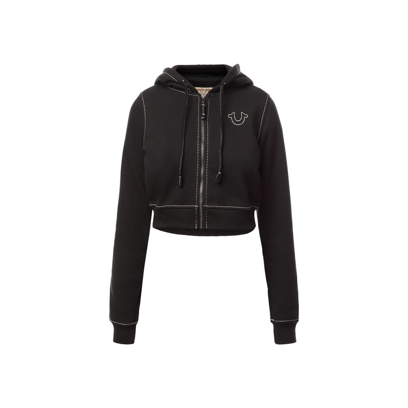 Shrunken Big T Zip Hoodie