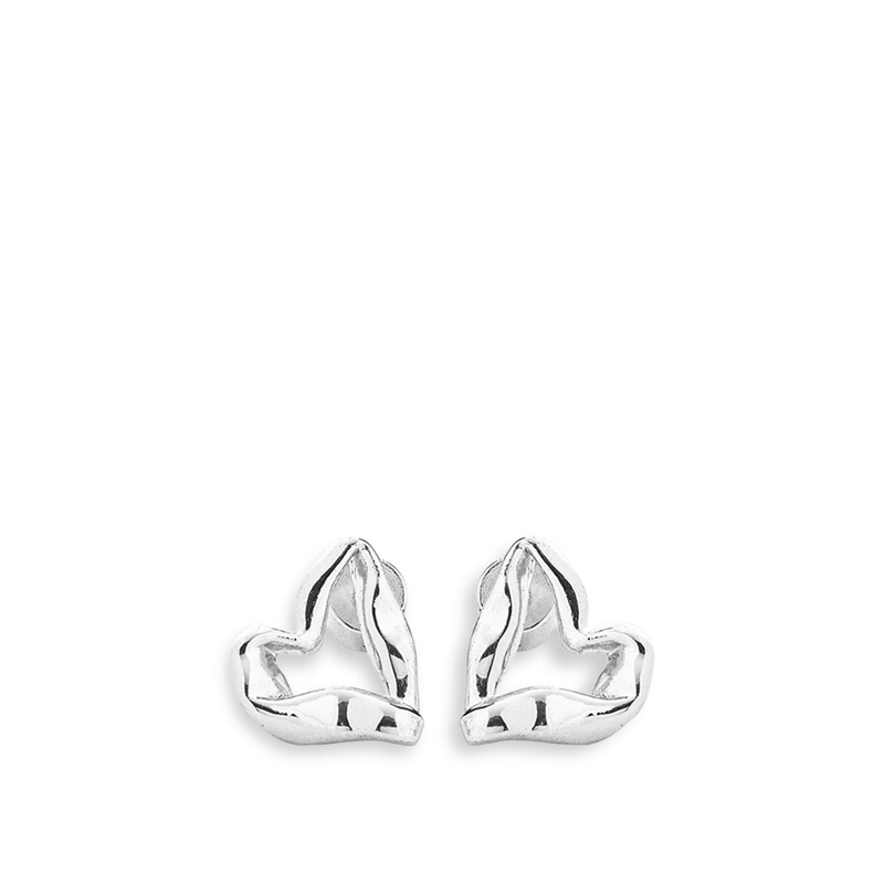 Small Eternal Open Twist Heart Stud Earrings