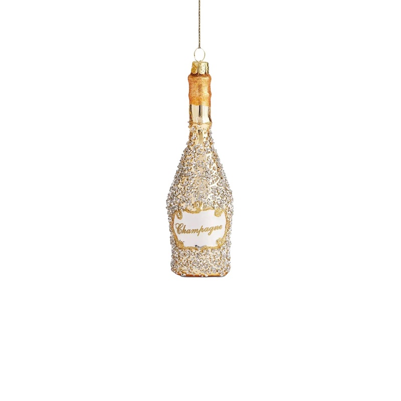Gold Champagne Bottle with Diamonds 16cm