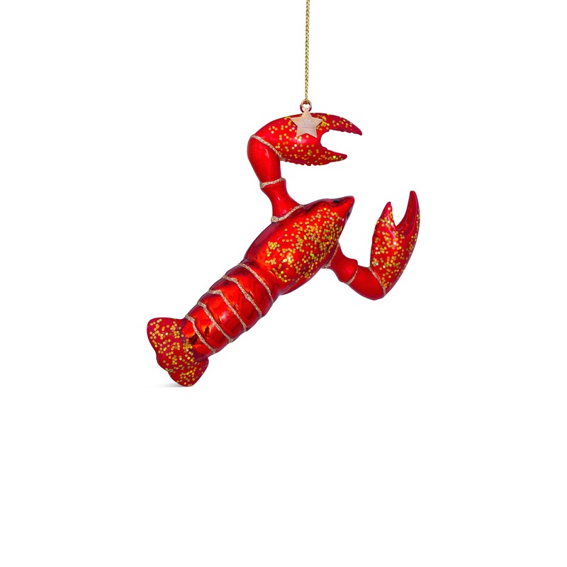 Red Lobster Christmas Hanging Decoration 14cm