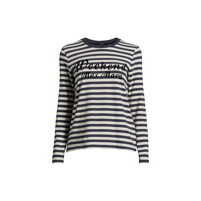 Quinoa Crew Neck Stripe Logo Top