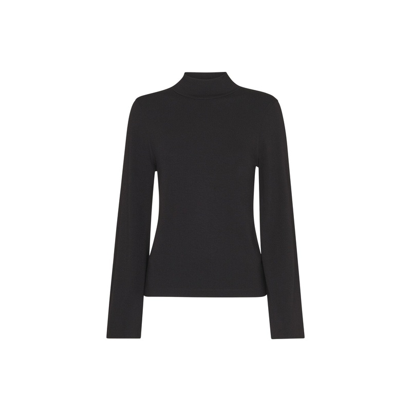 Wide Sleeve High Neck Top