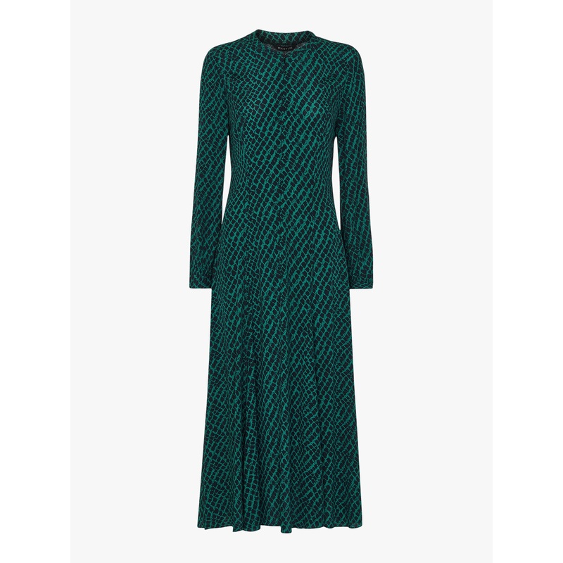 Brushed Geo Print Midi Dress