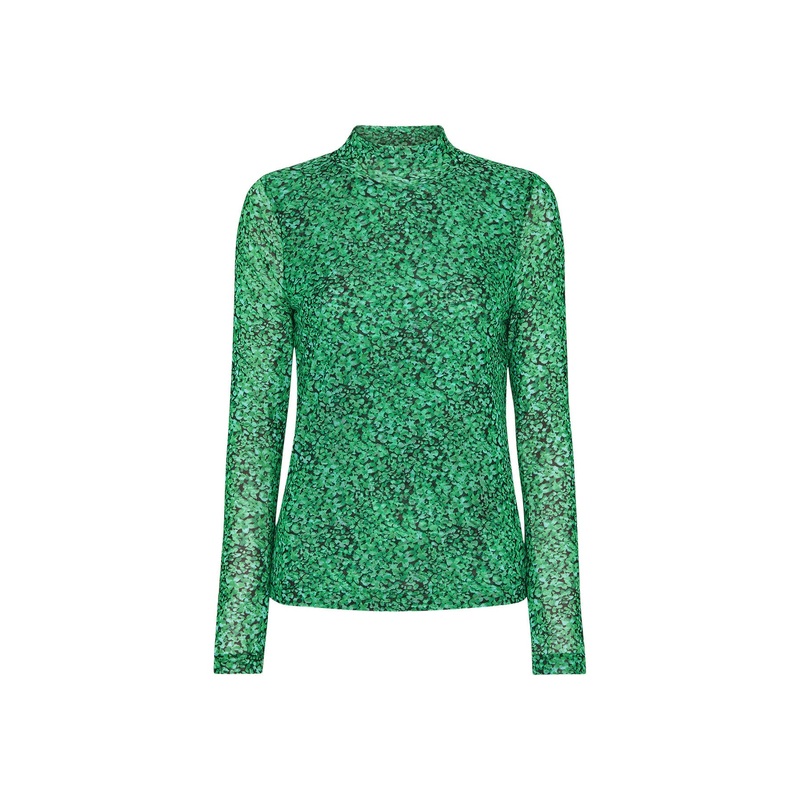 Dappled Floral High Neck Mesh