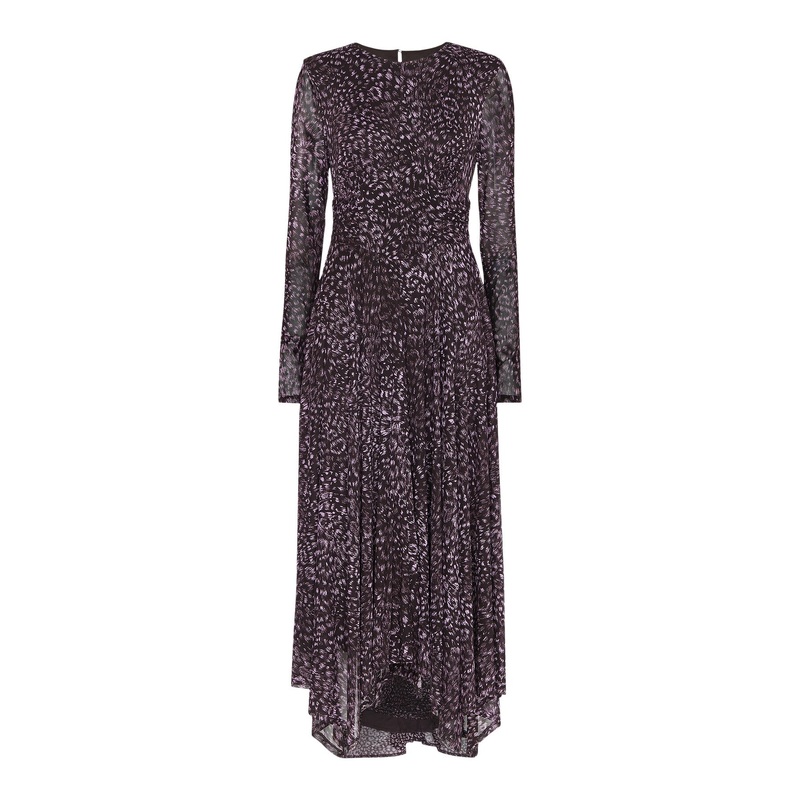 Feather Leopard Mesh Dress