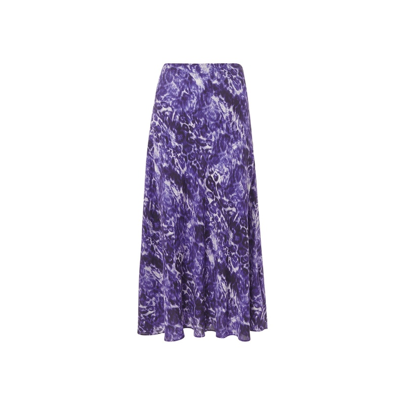 Glossy Leopard Bias Skirt