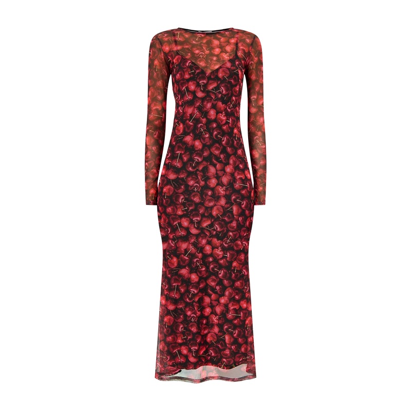 Cherry Mesh Soho Dress Red