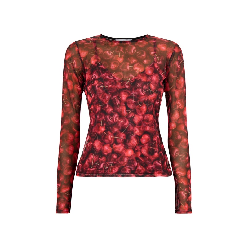 Cherry Mesh Top Red
