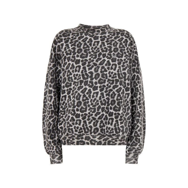 Miles Sweatshirt Grey Leopard