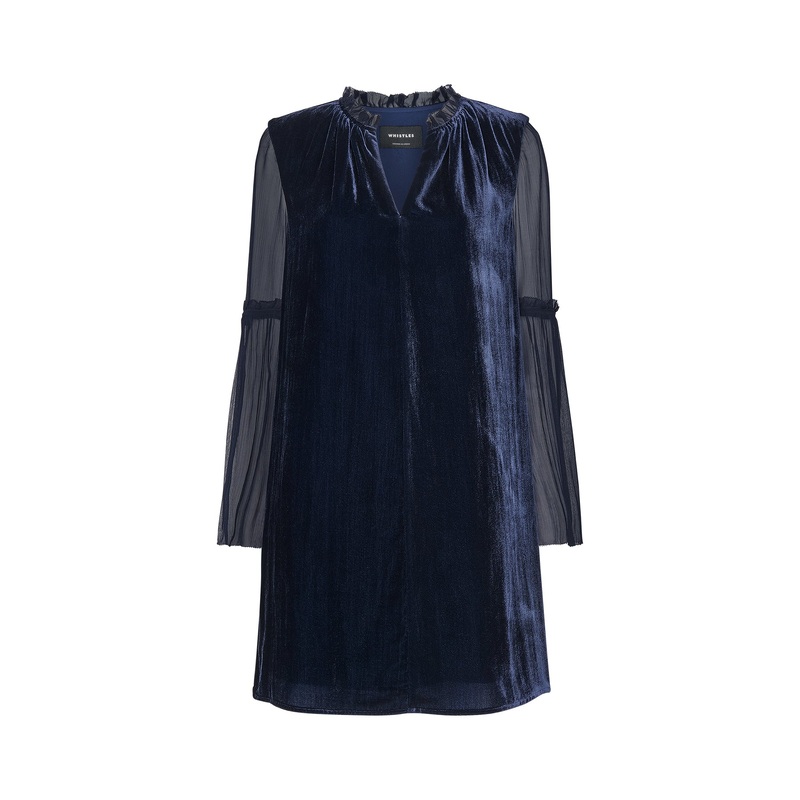 Velvet Sheer Sleeve Dress