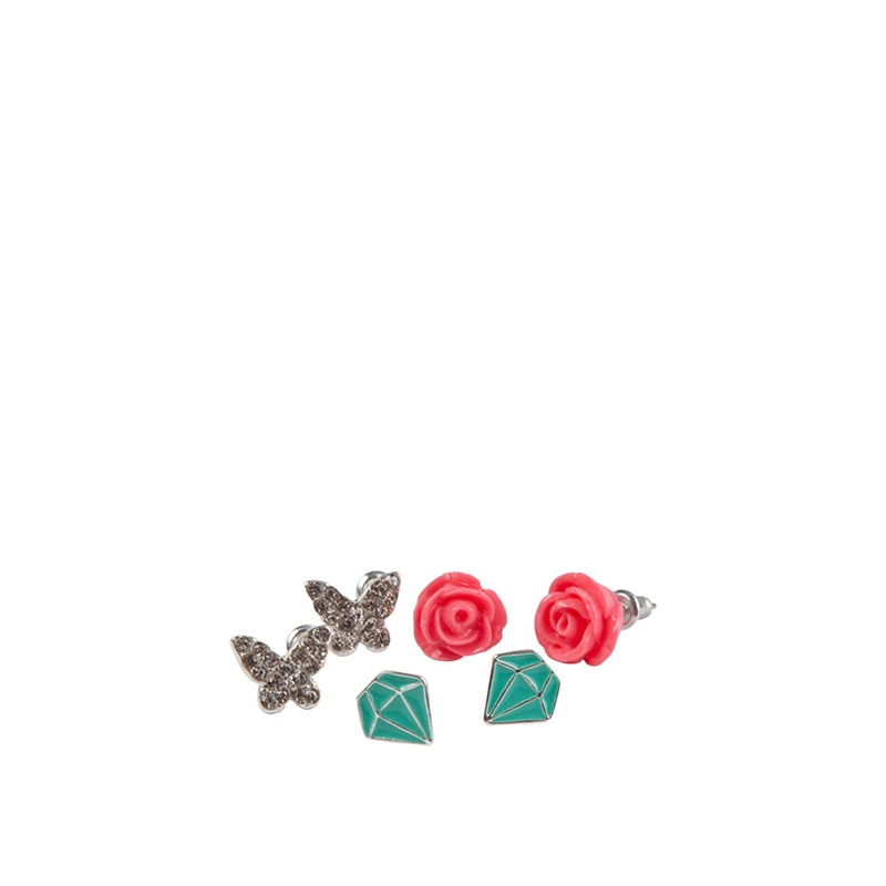 Rose Stud Earrings 3 Pack